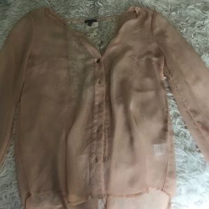 pink/beige long sleeve blouse